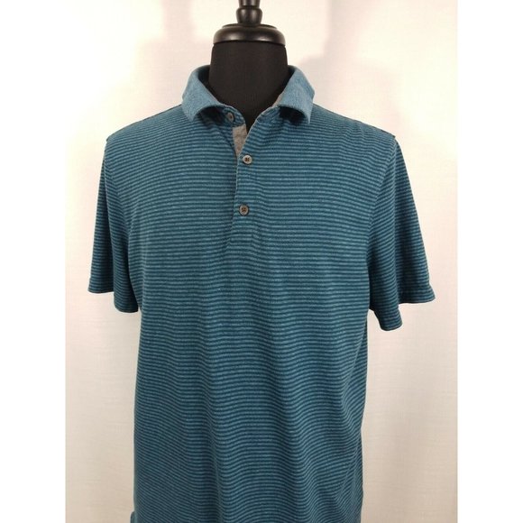 Banana Republic Mens XL Short Sleeve Polo Cotton Blend Summer Casual Light Blue - Picture 2 of 9